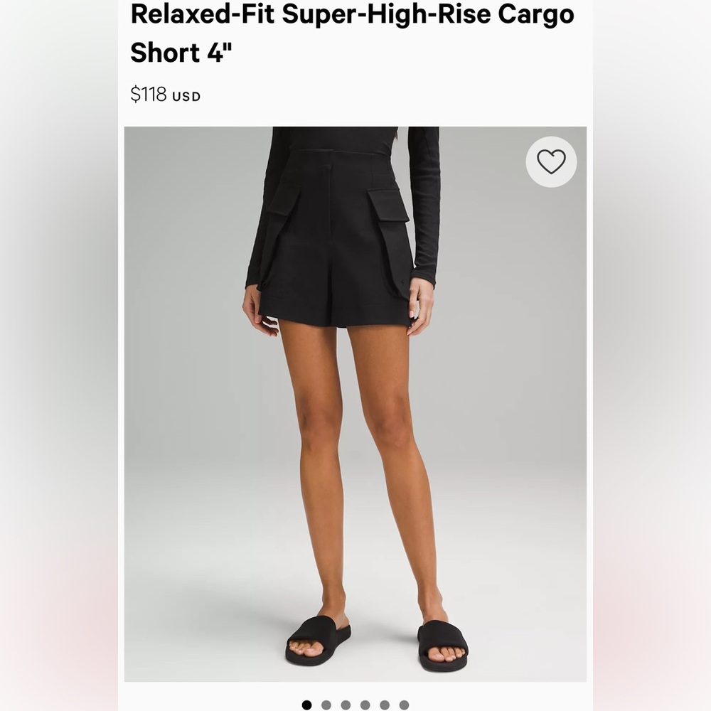 Lululemon relaxed fit super high rise cargo shorts